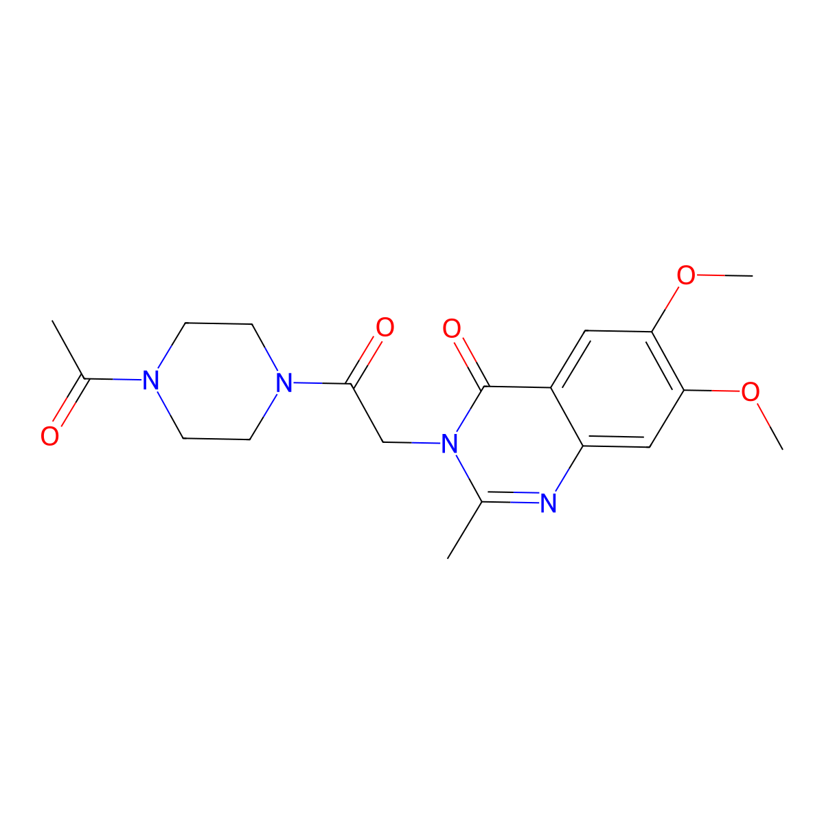 3-[2-(4-acetylpiperazino)-2-oxoethyl]-6,7-dimethoxy-2-methyl-4(3H)-quinazolinone molecular structure, CAS 1374540-87-0