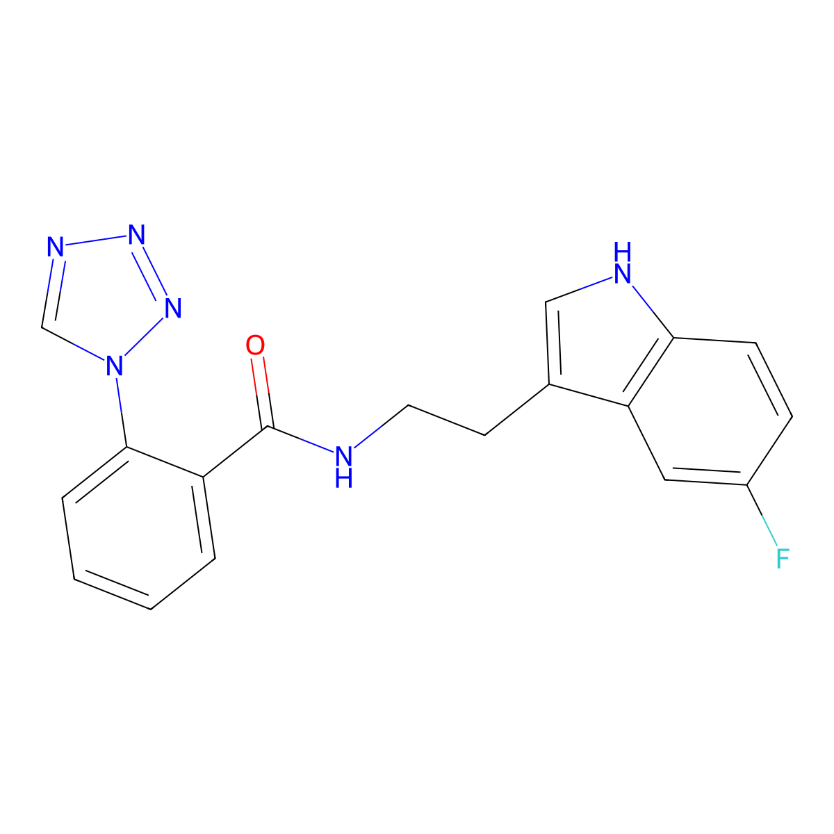 N-[2-(5-fluoro-1H-indol-3-yl)ethyl]-2-(1H-1,2,3,4-tetraazol-1-yl)benzamide molecular structure, CAS 1374541-00-0