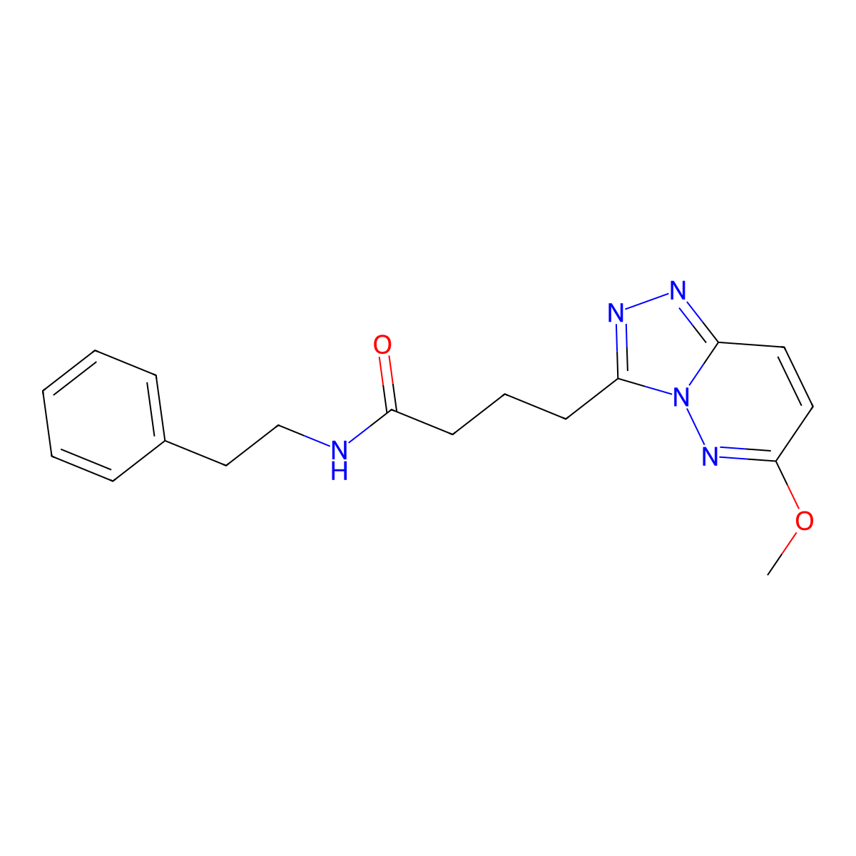 4-(6-methoxy-[1,2,4]triazolo[4,3-b]pyridazin-3-yl)-N-phenethylbutanamide molecular structure, CAS 1374541-01-1