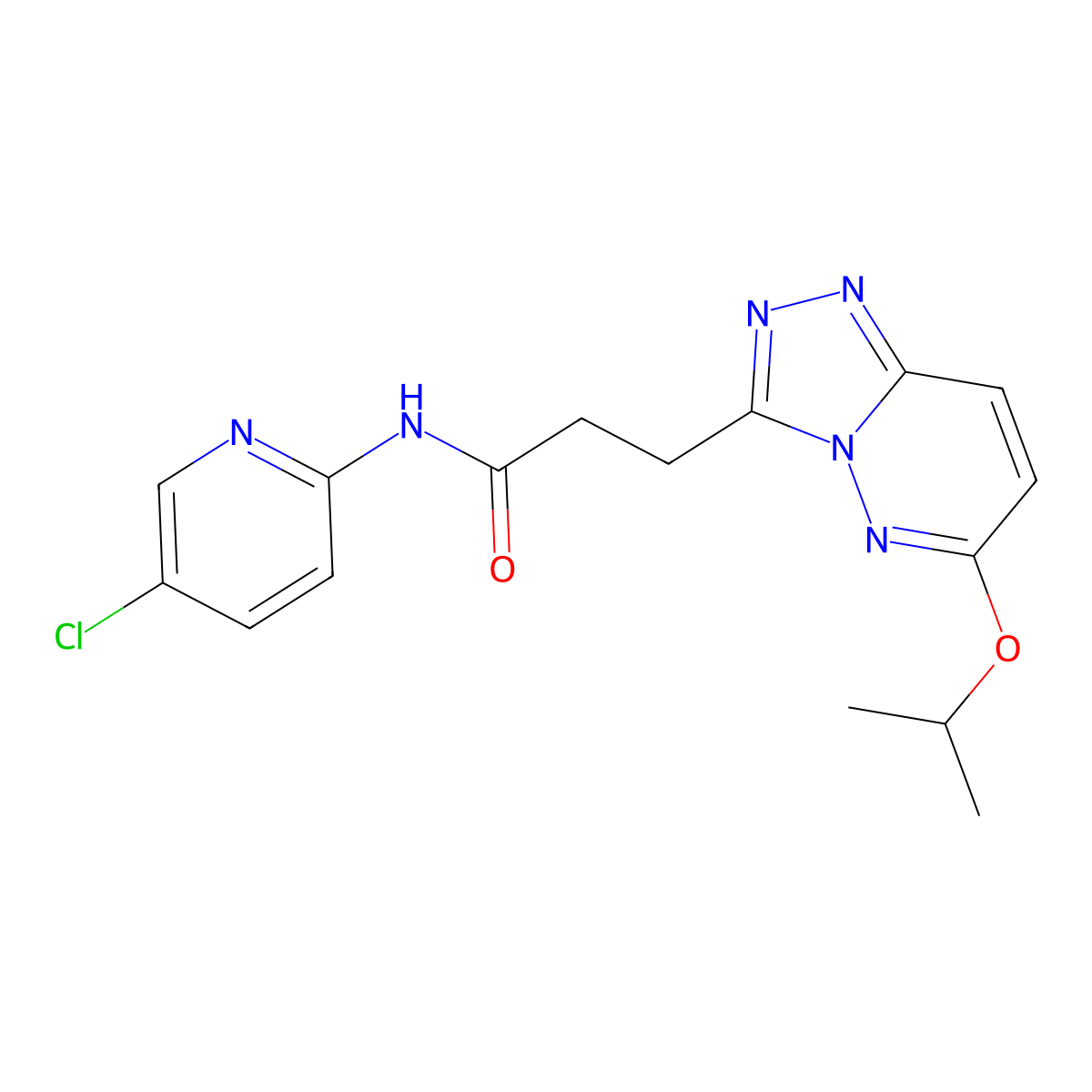N-(5-chloropyridin-2-yl)-3-(6-isopropoxy-[1,2,4]triazolo[4,3-b]pyridazin-3-yl)propanamide molecular structure, CAS 1374541-05-5