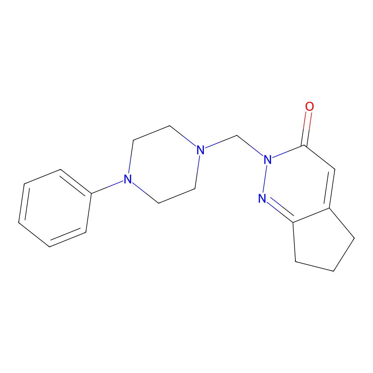 2-[(4-phenylpiperazin-1-yl)methyl]-2,5,6,7-tetrahydro-3H-cyclopenta[c]pyridazin-3-one molecular structure, CAS 1374541-68-0