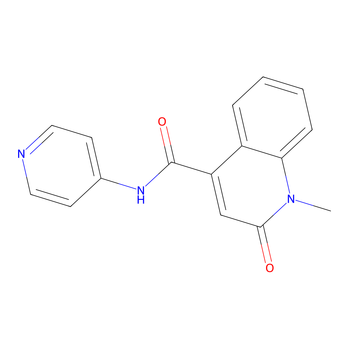 1-methyl-2-oxo-N-(pyridin-4-yl)-1,2-dihydroquinoline-4-carboxamide molecular structure, CAS 1374541-81-7