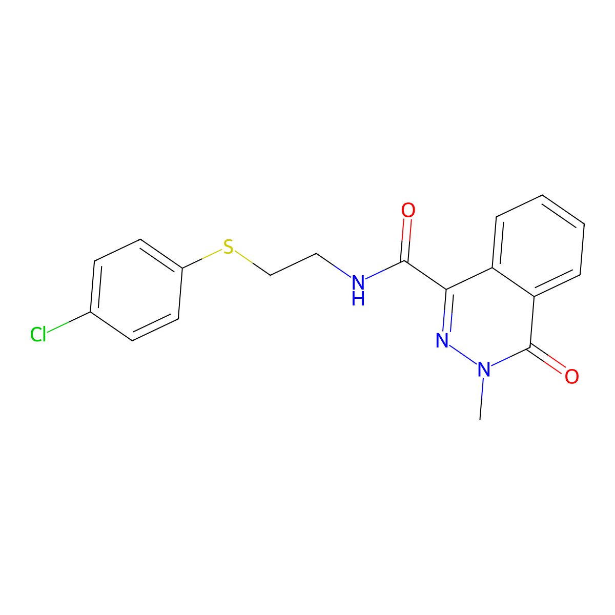 N-{2-[(4-chlorophenyl)sulfanyl]ethyl}-3-methyl-4-oxo-3,4-dihydro-1-phthalazinecarboxamide molecular structure, CAS 1374542-06-9