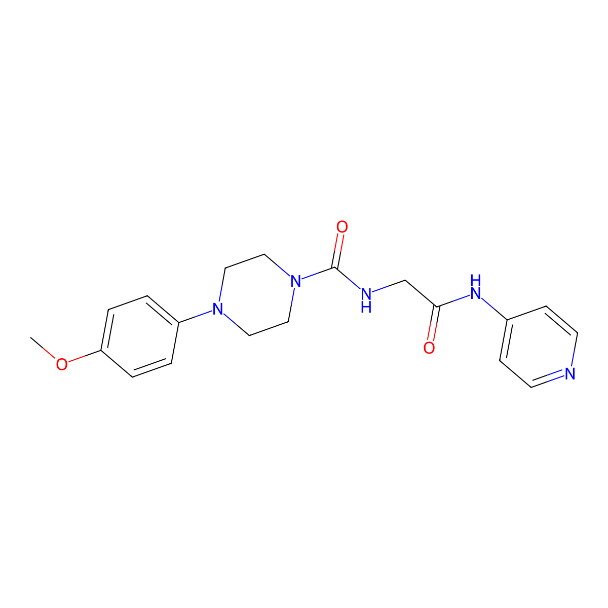 4-(4-methoxyphenyl)-N-[2-oxo-2-(pyridin-4-ylamino)ethyl]piperazine-1-carboxamide molecular structure, CAS 1374542-19-4