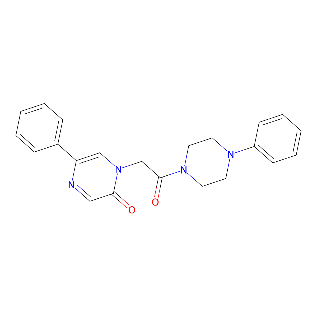 1-[2-oxo-2-(4-phenylpiperazin-1-yl)ethyl]-5-phenylpyrazin-2(1H)-one molecular structure, CAS 1374542-30-9