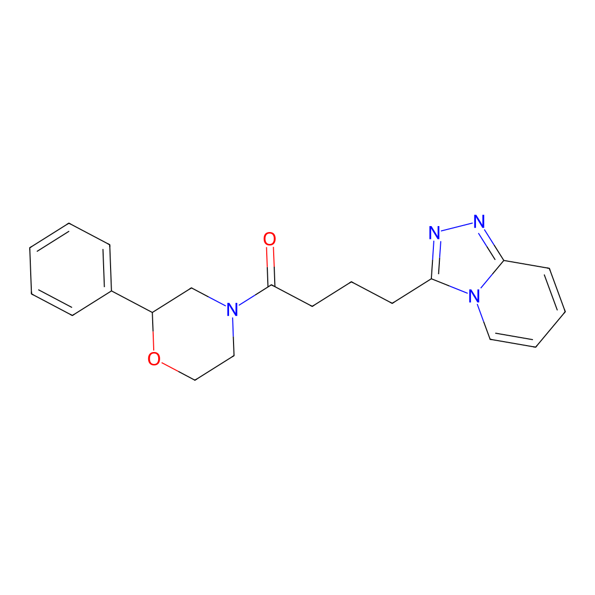 1-(2-Phenylmorpholin-4-yl)-4-([1,2,4]triazolo[4,3-a]pyridin-3-yl)butan-1-one molecular structure, CAS 1374542-46-7