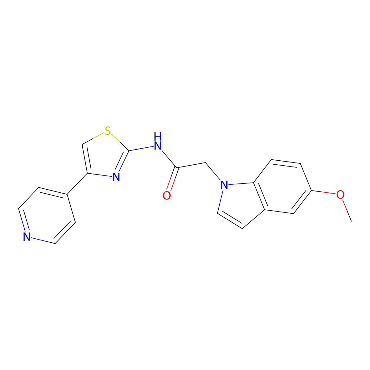 2-(5-methoxy-1H-indol-1-yl)-N-[4-(pyridin-4-yl)-1,3-thiazol-2-yl]acetamide molecular structure, CAS 1374542-48-9