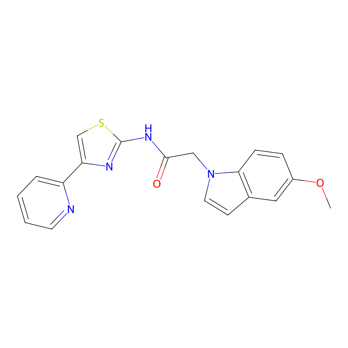 2-(5-methoxy-1H-indol-1-yl)-N-[4-(pyridin-2-yl)-1,3-thiazol-2-yl]acetamide molecular structure, CAS 1374542-70-7