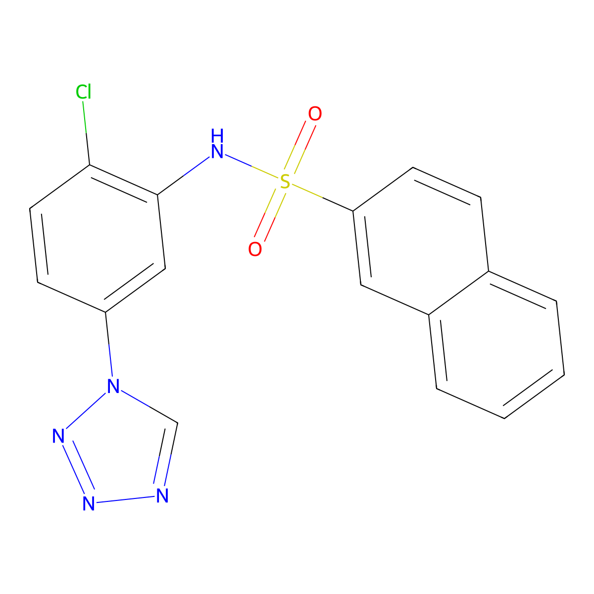 N-[2-chloro-5-(1H-tetrazol-1-yl)phenyl]naphthalene-2-sulfonamide molecular structure, CAS 1374542-92-3