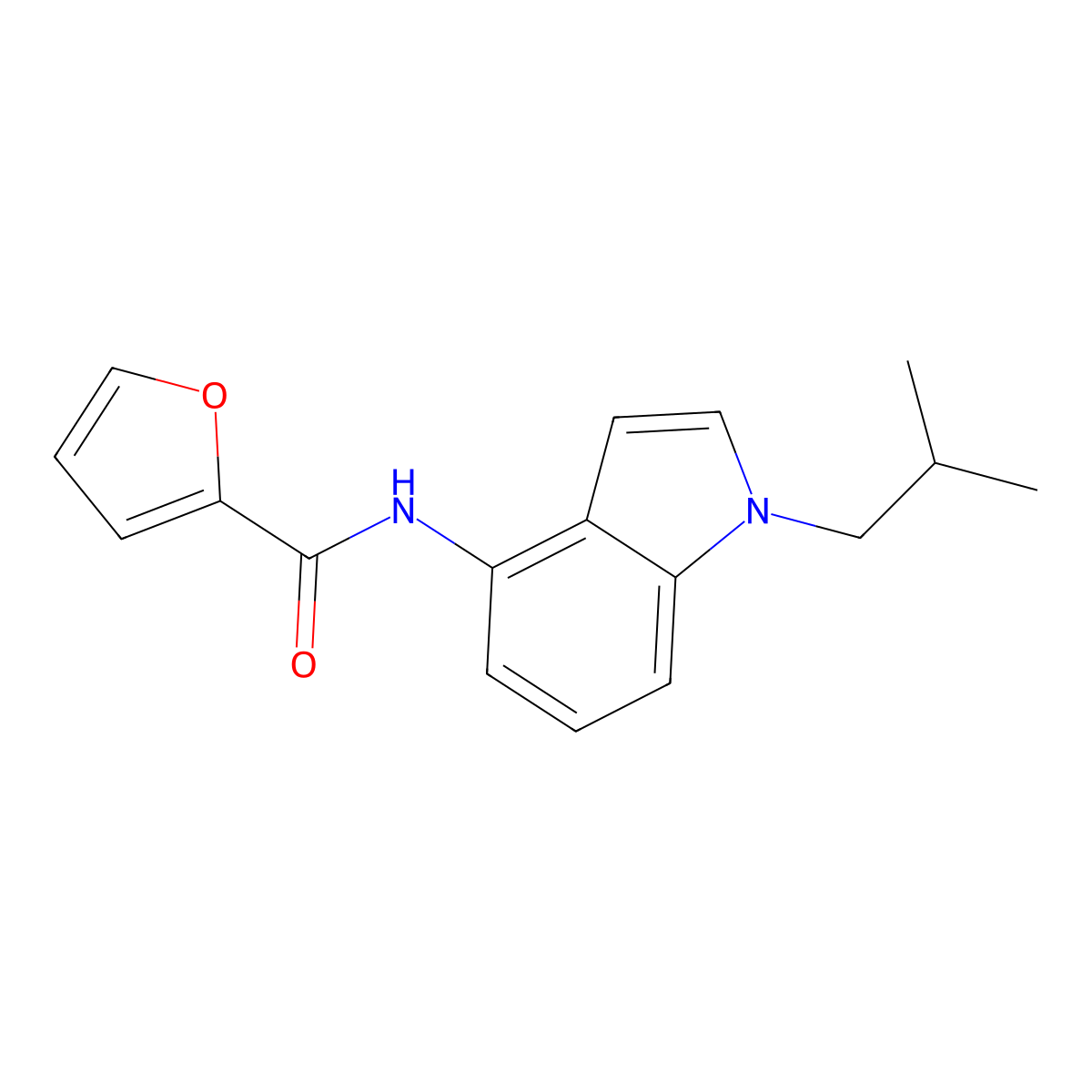 N-(1-isobutyl-1H-indol-4-yl)-2-furamide molecular structure, CAS 1374543-24-4