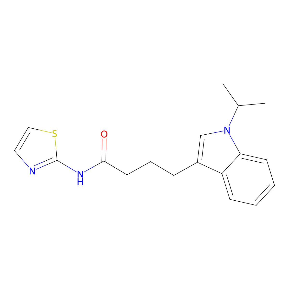 4-(1-isopropyl-1H-indol-3-yl)-N-(thiazol-2-yl)butanamide molecular structure, CAS 1374543-36-8