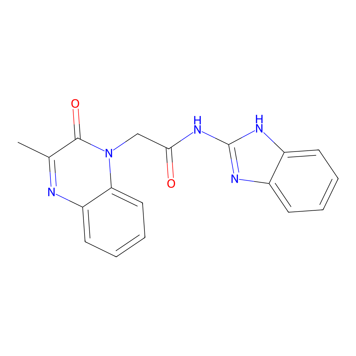 N-(1H-benzimidazol-2-yl)-2-(3-methyl-2-oxoquinoxalin-1(2H)-yl)acetamide molecular structure, CAS 1374543-43-7