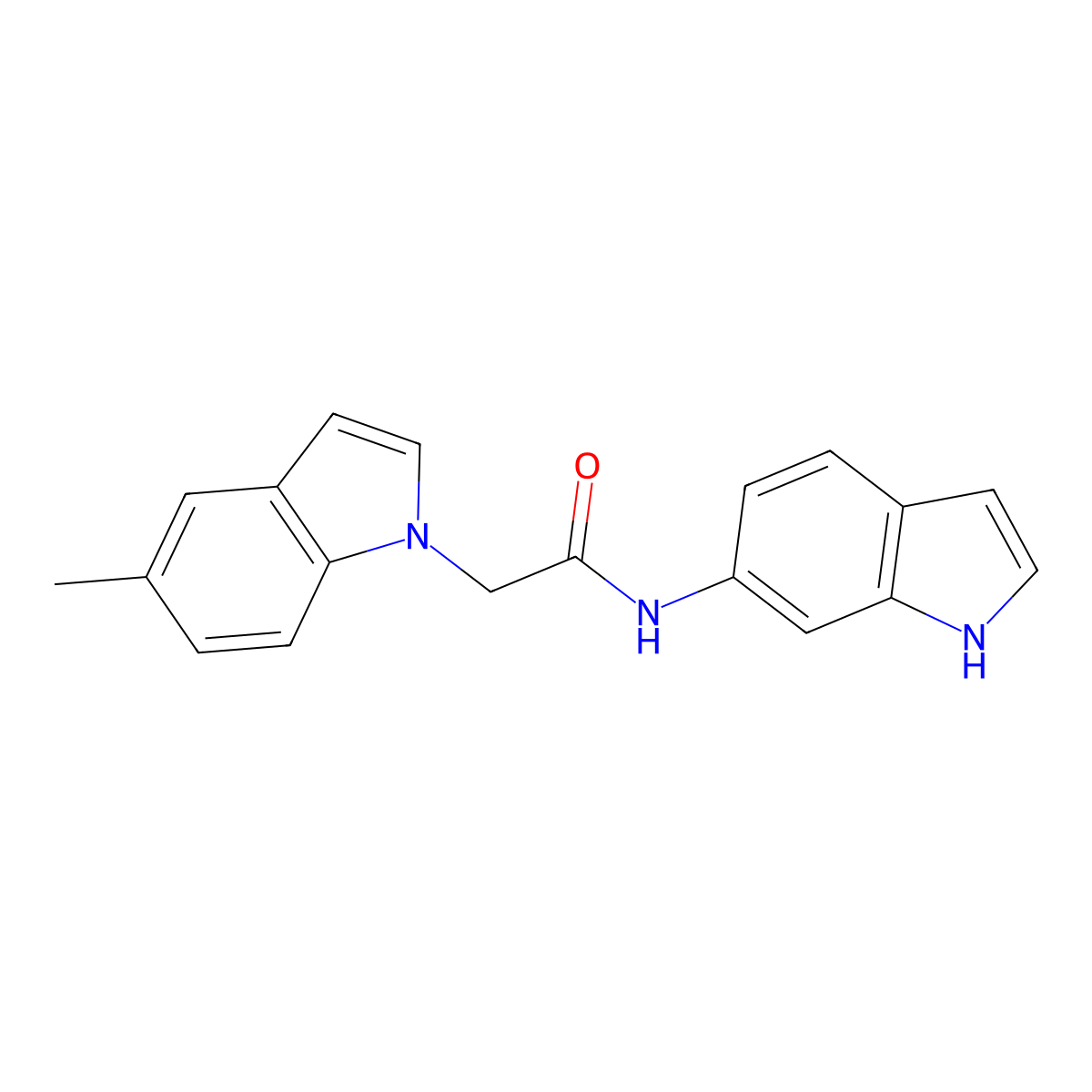 N-(1H-indol-6-yl)-2-(5-methyl-1H-indol-1-yl)acetamide molecular structure, CAS 1374543-50-6