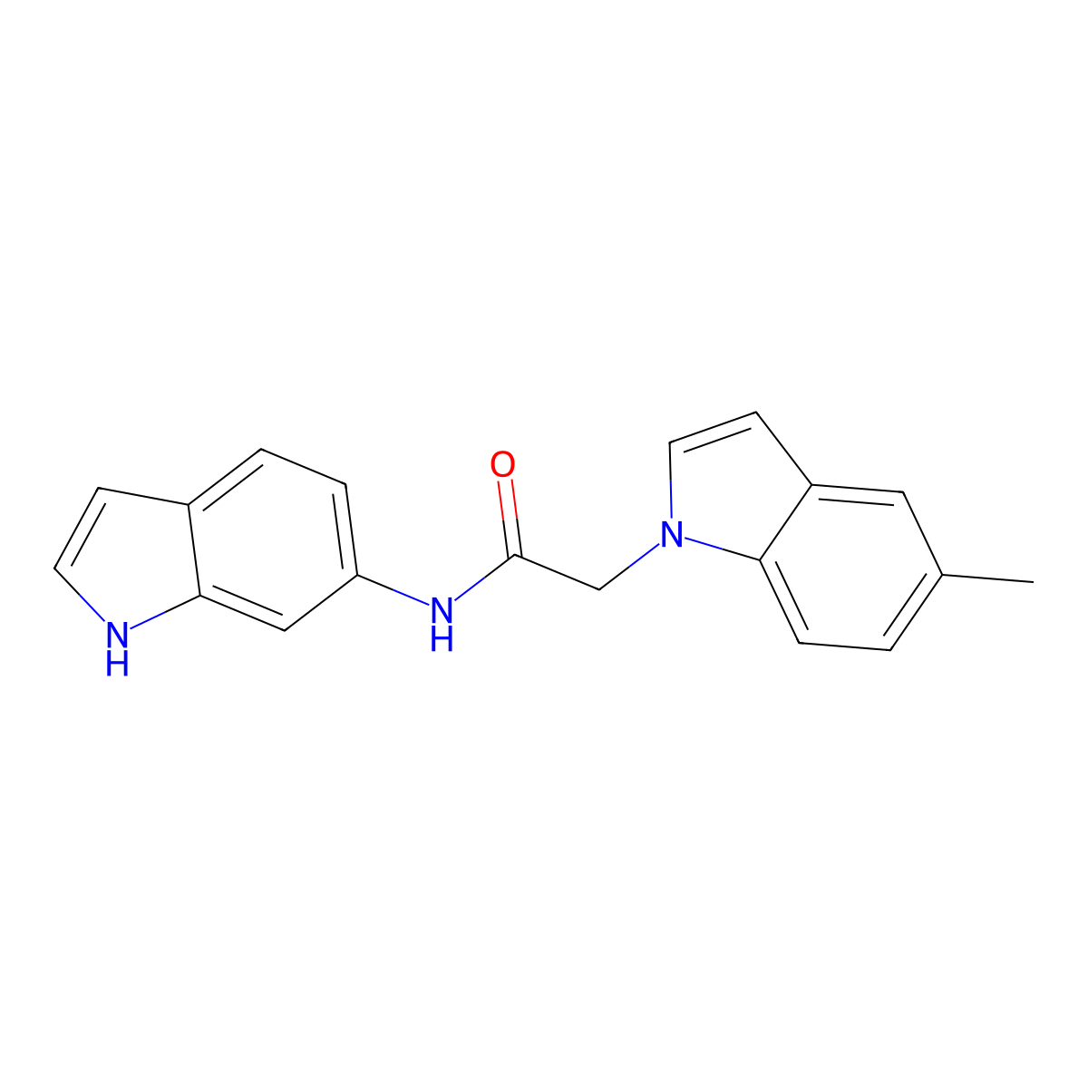 N-(1H-indol-6-yl)-2-(5-methyl-1H-indol-1-yl)acetamide molecular structure, CAS 1374543-50-6