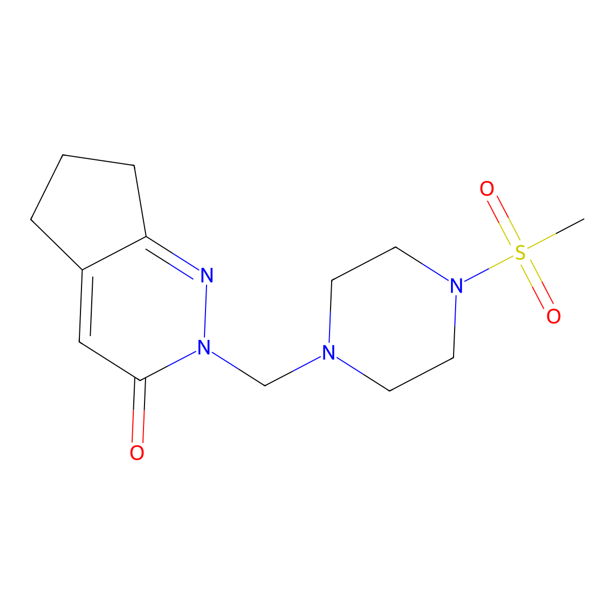 2-{[4-(methylsulfonyl)piperazin-1-yl]methyl}-2,5,6,7-tetrahydro-3H-cyclopenta[c]pyridazin-3-one molecular structure, CAS 1374543-60-8
