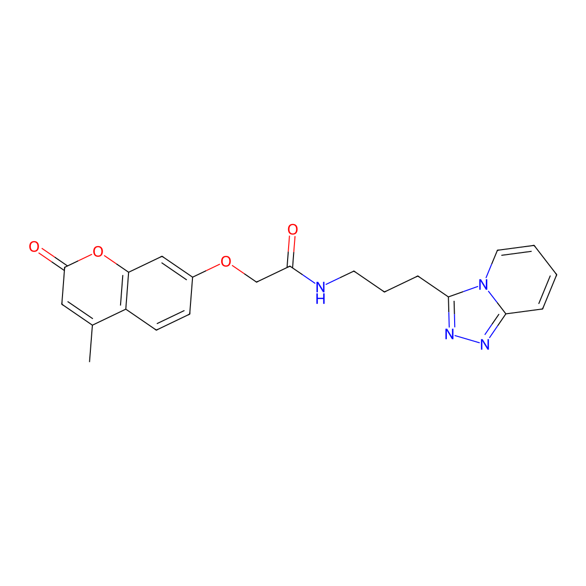 2-[(4-methyl-2-oxo-2H-chromen-7-yl)oxy]-N-[3-([1,2,4]triazolo[4,3-a]pyridin-3-yl)propyl]acetamide molecular structure, CAS 1374543-80-2