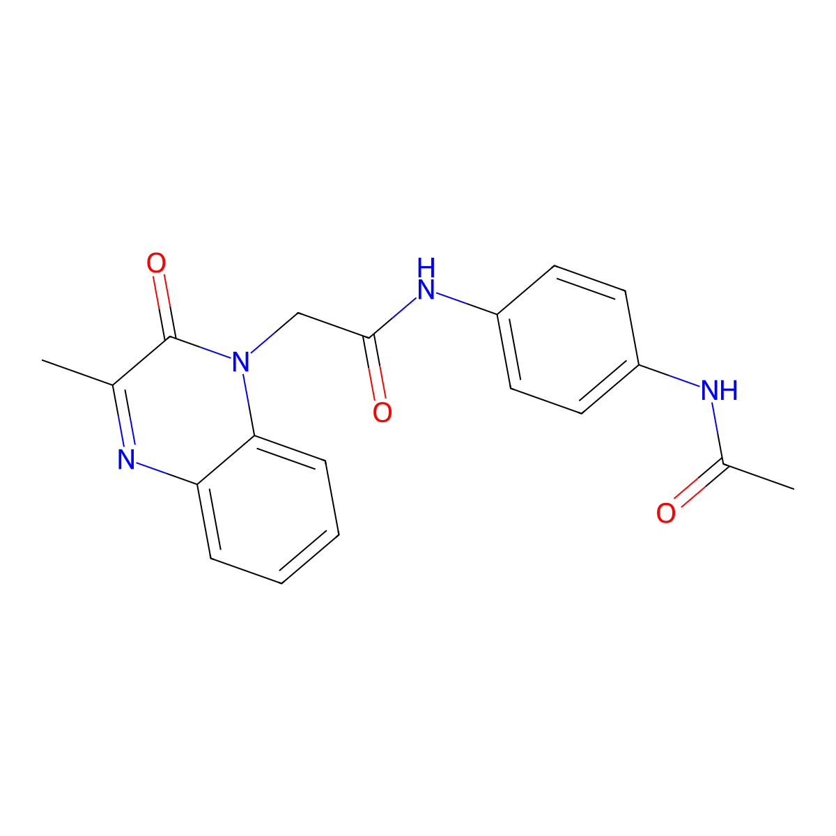 N-(4-acetamidophenyl)-2-(3-methyl-2-oxoquinoxalin-1(2H)-yl)acetamide molecular structure, CAS 1374543-85-7