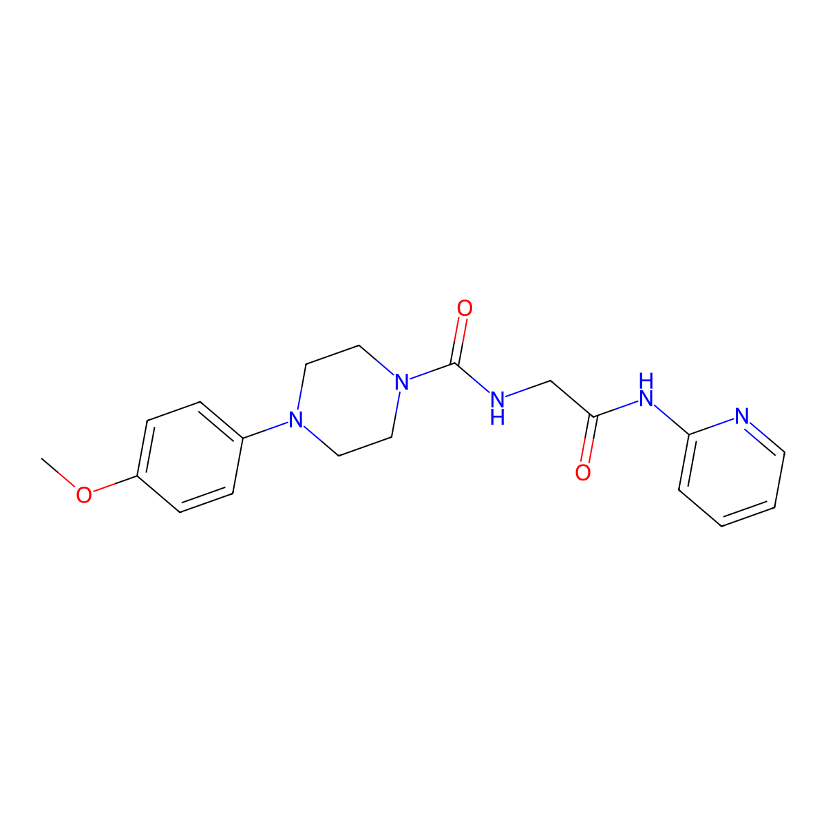 4-(4-methoxyphenyl)-N-[2-oxo-2-(pyridin-2-ylamino)ethyl]piperazine-1-carboxamide molecular structure, CAS 1374543-97-1