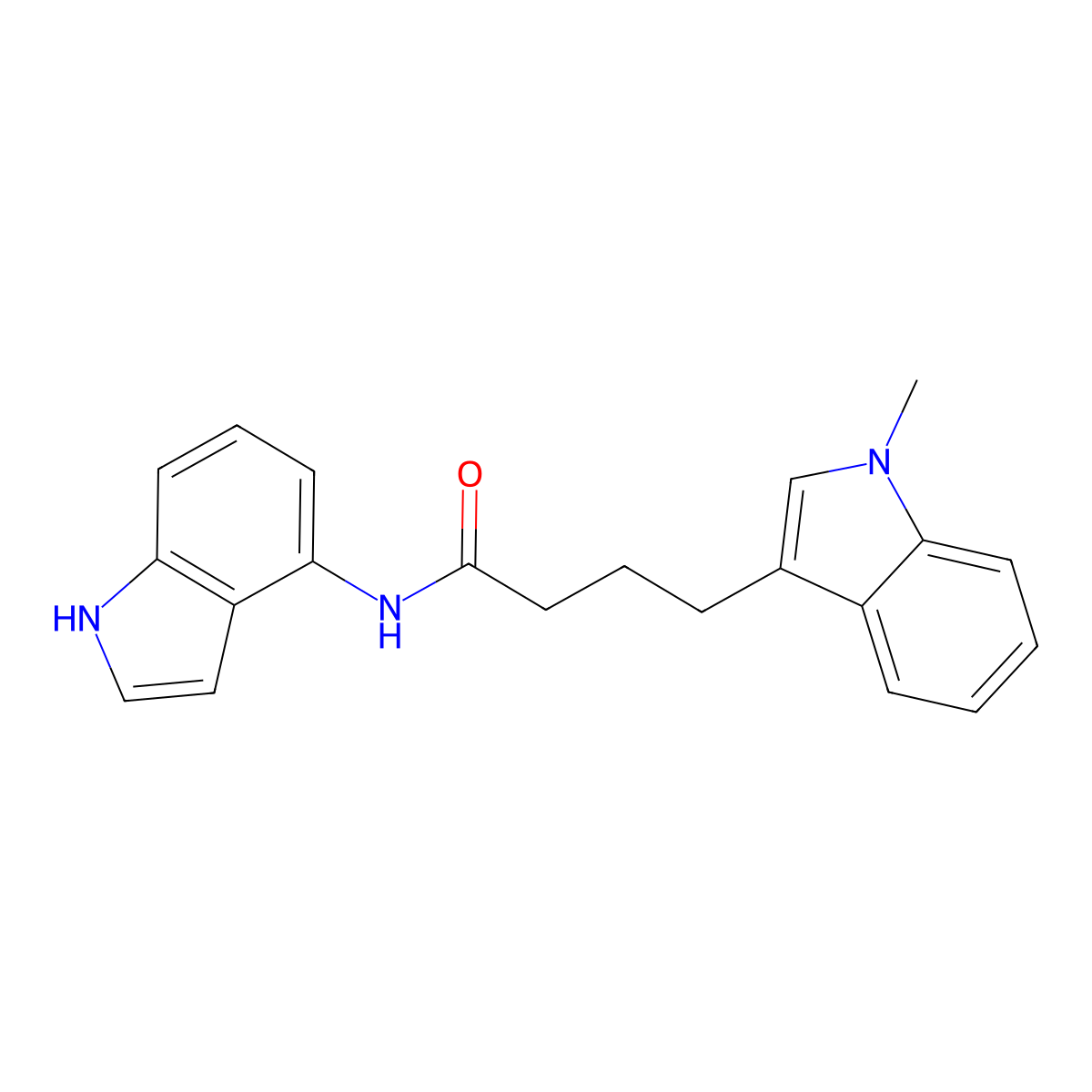 N-(1H-indol-4-yl)-4-(1-methyl-1H-indol-3-yl)butanamide molecular structure, CAS 1374544-00-9