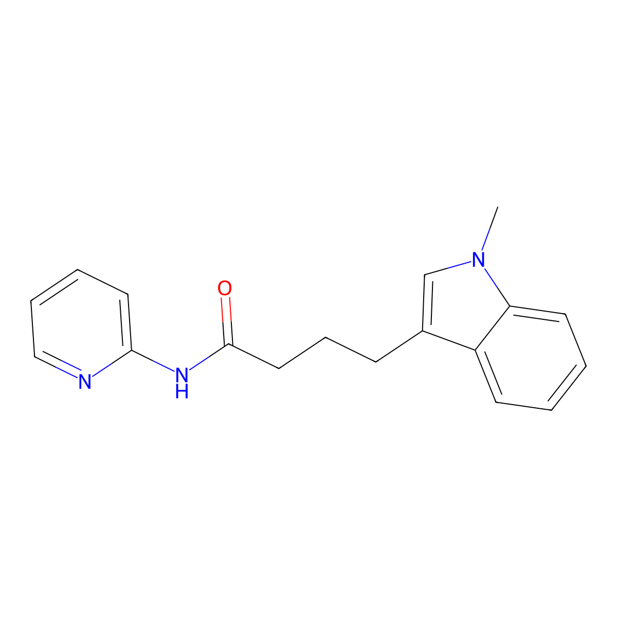 4-(1-methyl-1H-indol-3-yl)-N-(pyridin-2-yl)butanamide molecular structure, CAS 1374544-13-4