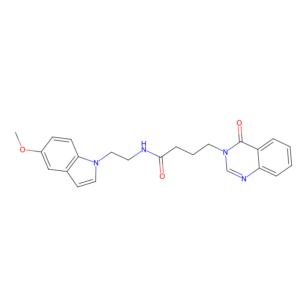 N-[2-(5-methoxy-1H-indol-1-yl)ethyl]-4-(4-oxoquinazolin-3(4H)-yl)butanamide molecular structure, CAS 1374544-22-5