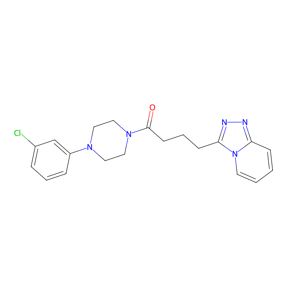 1-[4-(3-Chlorophenyl)piperazin-1-yl]-4-([1,2,4]triazolo[4,3-a]pyridin-3-yl)butan-1-one molecular structure, CAS 1374544-27-0