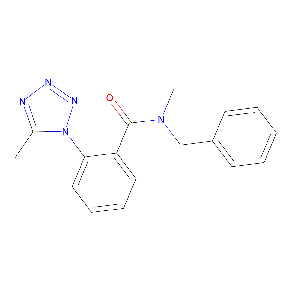 N-benzyl-N-methyl-2-(5-methyl-1H-tetrazol-1-yl)benzamide molecular structure, CAS 1374544-36-1
