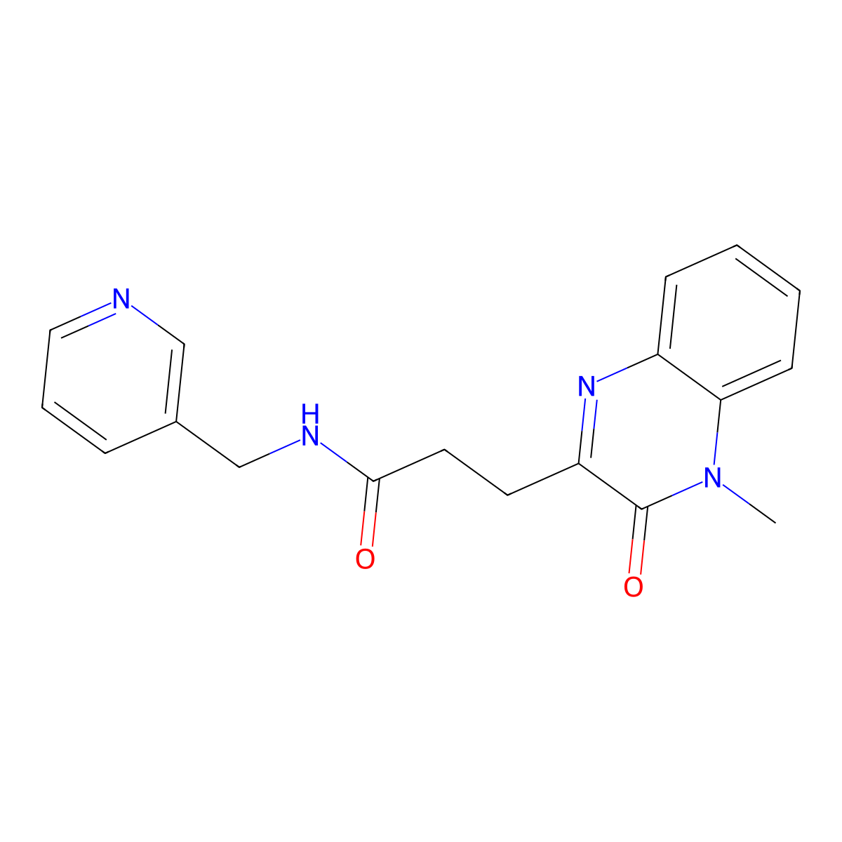 3-(4-methyl-3-oxo-3,4-dihydroquinoxalin-2-yl)-N-(pyridin-3-ylmethyl)propanamide molecular structure, CAS 1374544-38-3