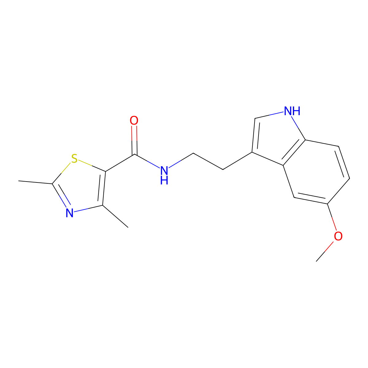 N-[2-(5-methoxy-1H-indol-3-yl)ethyl]-2,4-dimethyl-1,3-thiazole-5-carboxamide molecular structure, CAS 1374544-68-9