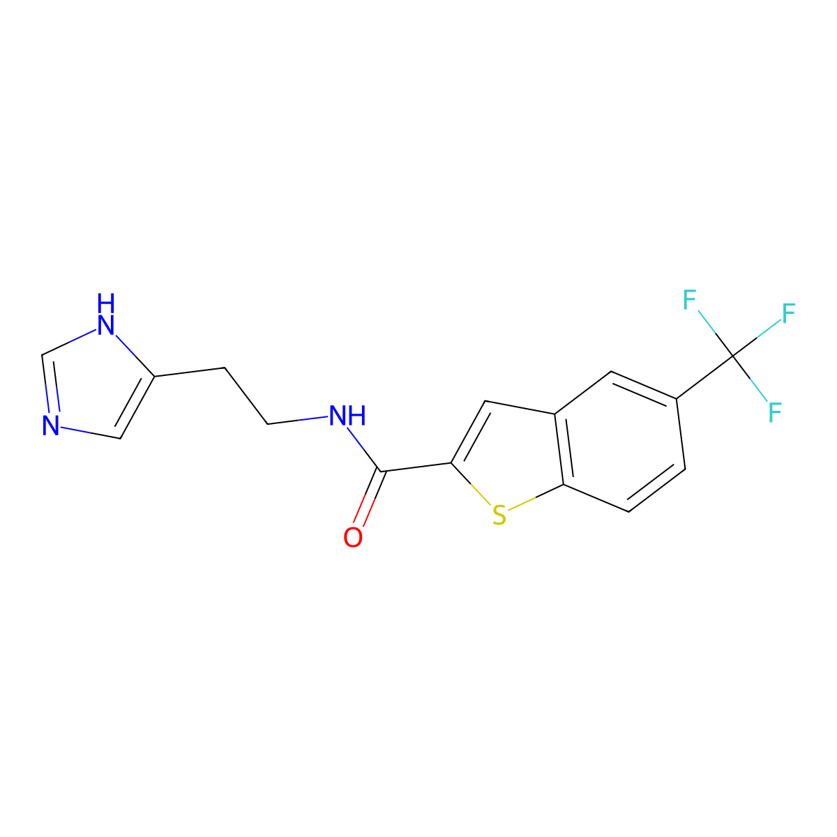 N-[2-(1H-imidazol-4-yl)ethyl]-5-(trifluoromethyl)-1-benzothiophene-2-carboxamide molecular structure, CAS 1374544-73-6