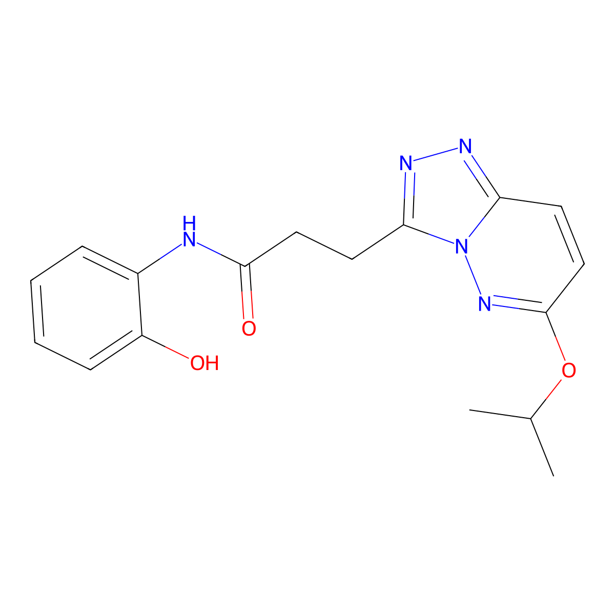 N-(2-hydroxyphenyl)-3-(6-isopropoxy-[1,2,4]triazolo[4,3-b]pyridazin-3-yl)propanamide molecular structure, CAS 1374545-02-4