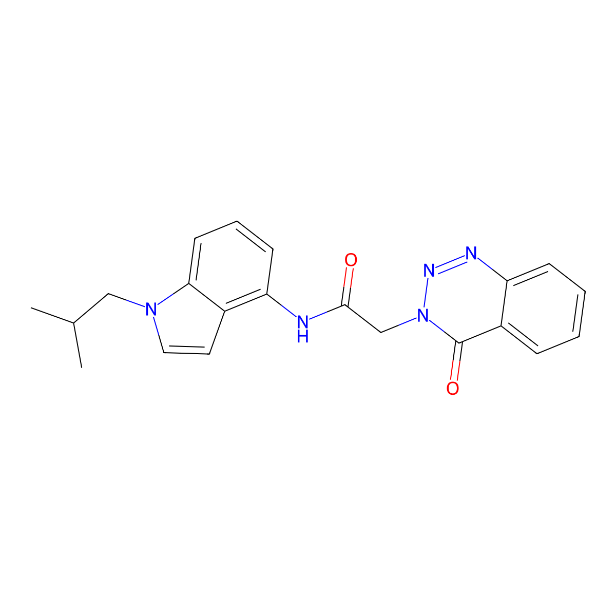 N-[1-(2-methylpropyl)-1H-indol-4-yl]-2-(4-oxo-1,2,3-benzotriazin-3(4H)-yl)acetamide molecular structure, CAS 1374545-06-8