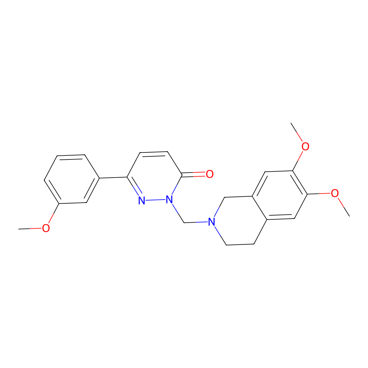 2-[(6,7-dimethoxy-3,4-dihydroisoquinolin-2(1H)-yl)methyl]-6-(3-methoxyphenyl)pyridazin-3(2H)-one molecular structure, CAS 1374545-13-7