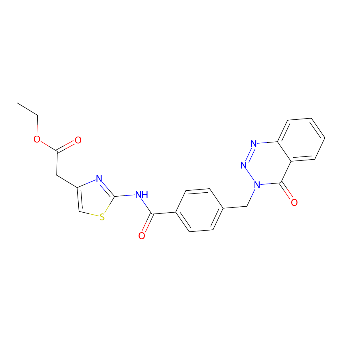 ethyl {2-[({4-[(4-oxo-1,2,3-benzotriazin-3(4H)-yl)methyl]phenyl}carbonyl)amino]-1,3-thiazol-4-yl}acetate molecular structure, CAS 1374545-22-8