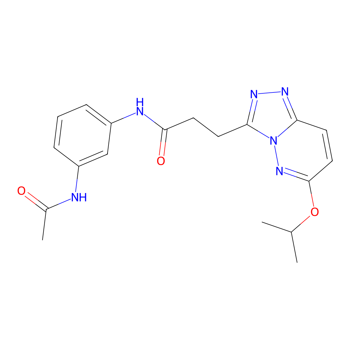 N-(3-acetamidophenyl)-3-(6-isopropoxy-[1,2,4]triazolo[4,3-b]pyridazin-3-yl)propanamide molecular structure, CAS 1374545-24-0