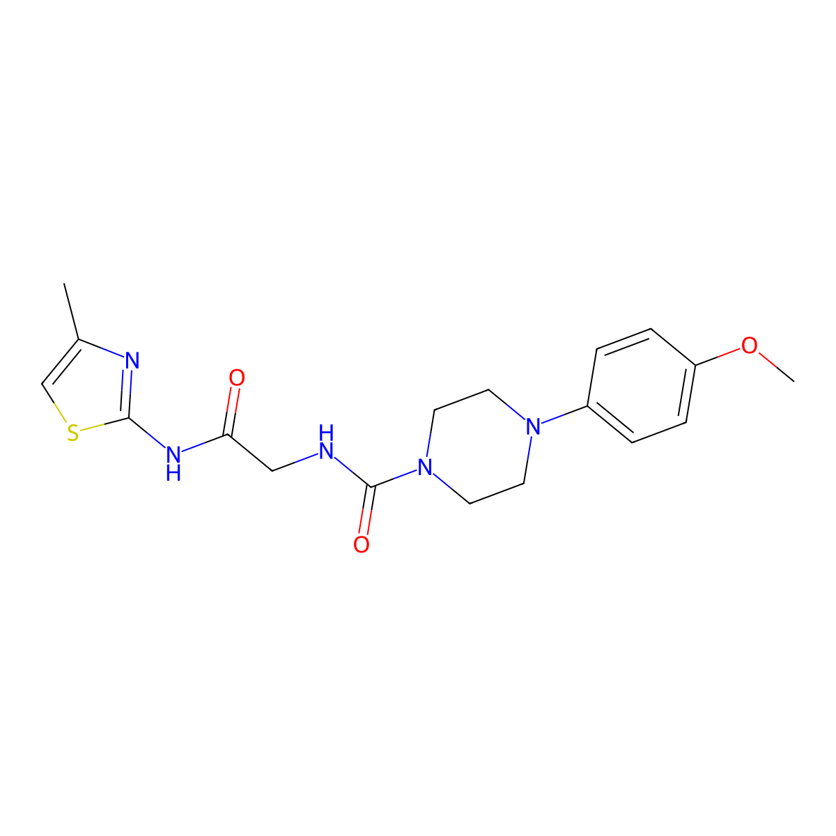 4-(4-methoxyphenyl)-N-{2-[(4-methyl-1,3-thiazol-2-yl)amino]-2-oxoethyl}piperazine-1-carboxamide molecular structure, CAS 1374545-33-1