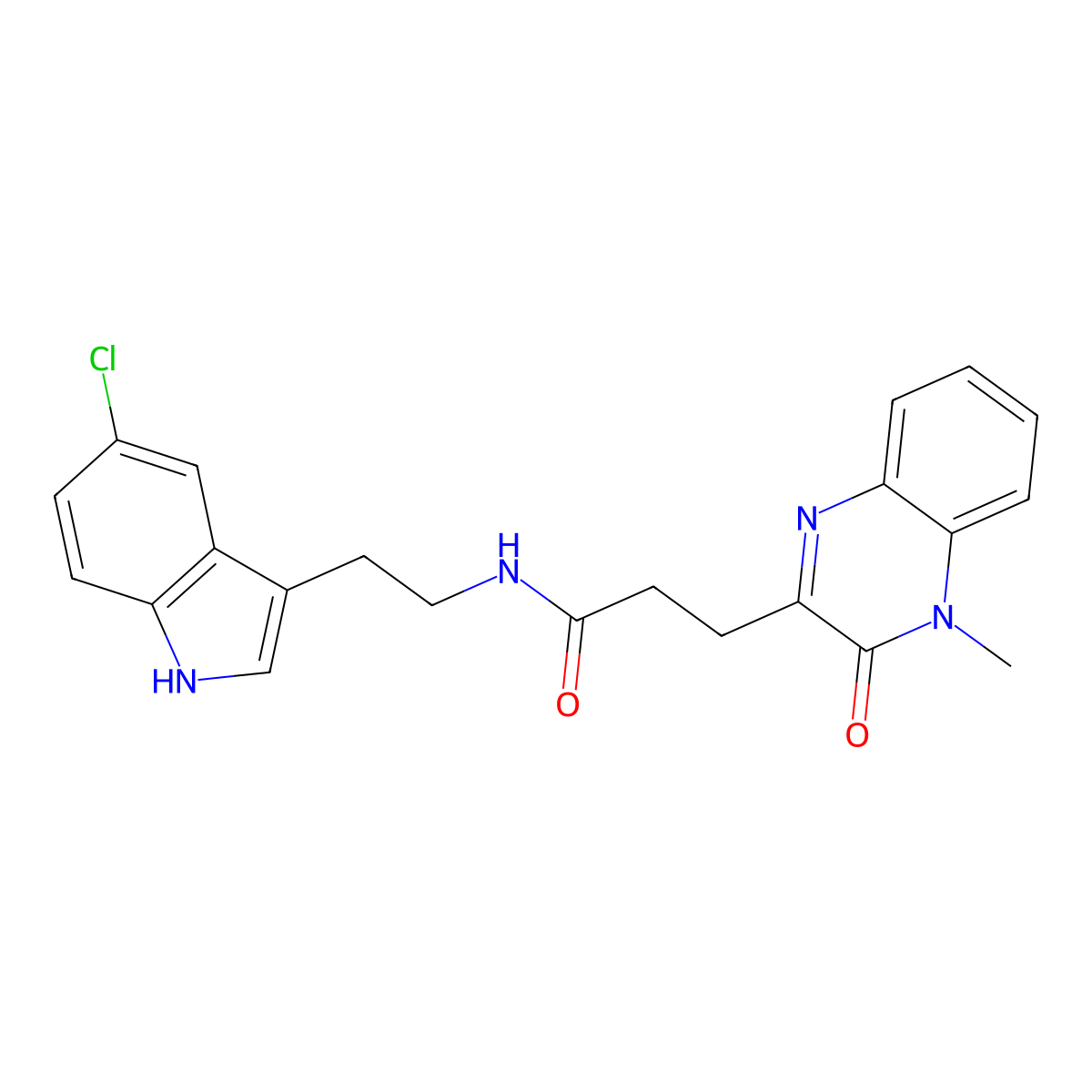 N-[2-(5-chloro-1H-indol-3-yl)ethyl]-3-(4-methyl-3-oxo-3,4-dihydroquinoxalin-2-yl)propanamide molecular structure, CAS 1374545-51-3