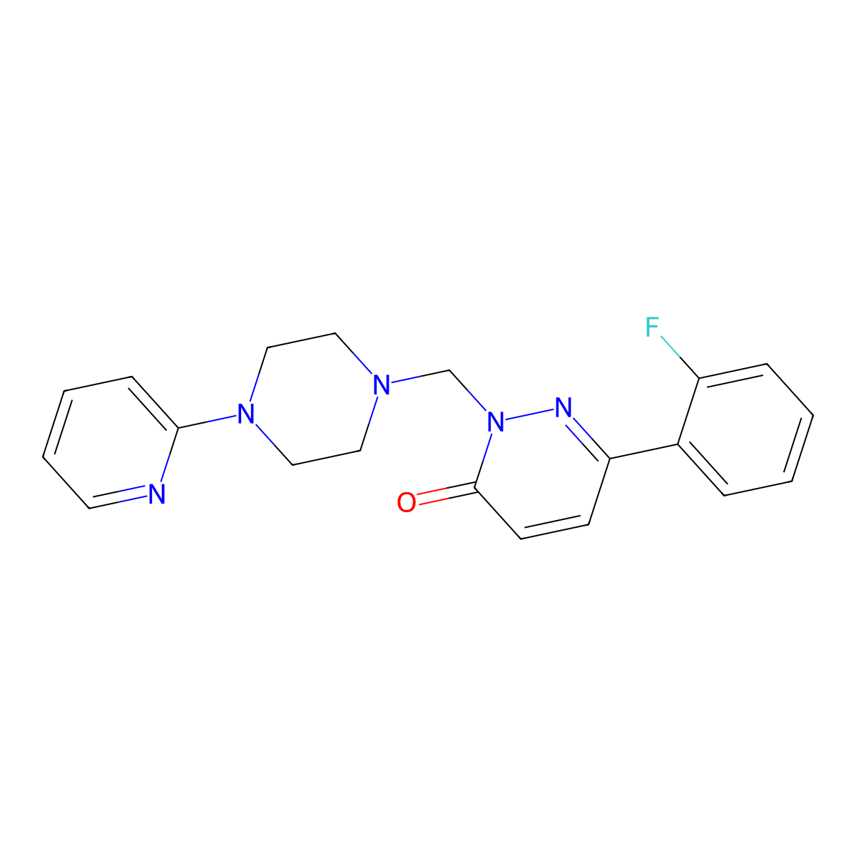 6-(2-fluorophenyl)-2-{[4-(pyridin-2-yl)piperazin-1-yl]methyl}pyridazin-3(2H)-one molecular structure, CAS 1374545-55-7