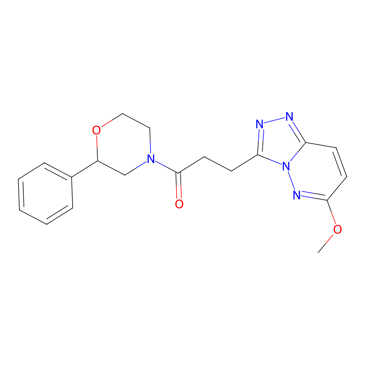 3-(6-Methoxy[1,2,4]triazolo[4,3-b]pyridazin-3-yl)-1-(2-phenylmorpholin-4-yl)propan-1-one molecular structure, CAS 1374546-03-8