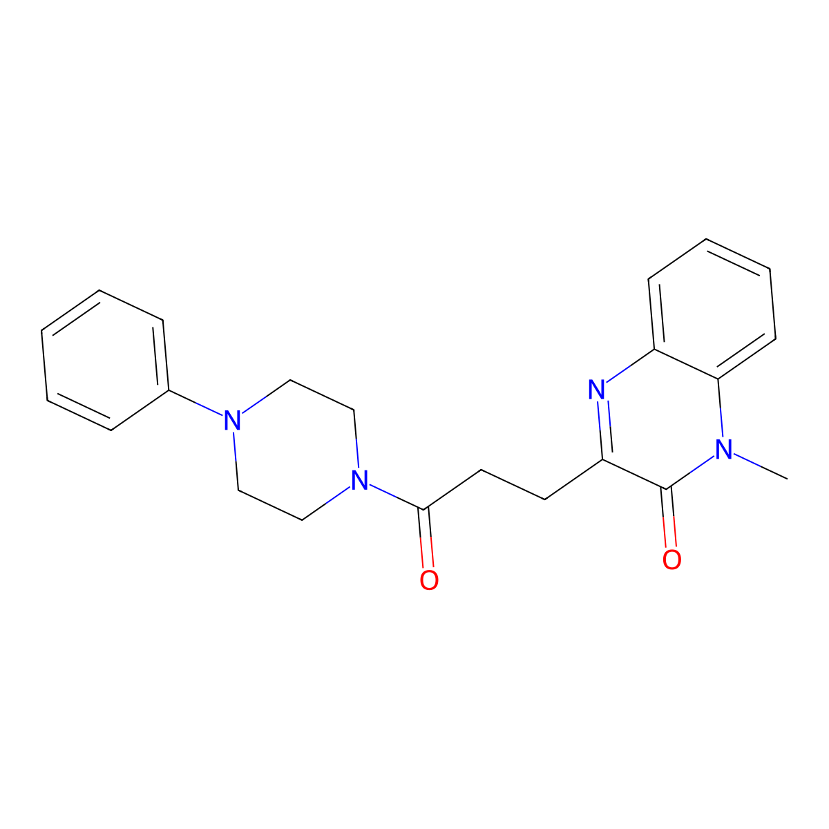 1-methyl-3-[3-oxo-3-(4-phenylpiperazin-1-yl)propyl]quinoxalin-2(1H)-one molecular structure, CAS 1374546-07-2