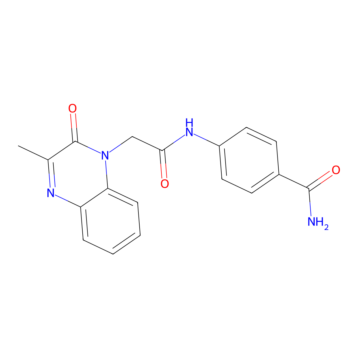 4-{[(3-methyl-2-oxoquinoxalin-1(2H)-yl)acetyl]amino}benzamide molecular structure, CAS 1374546-15-2