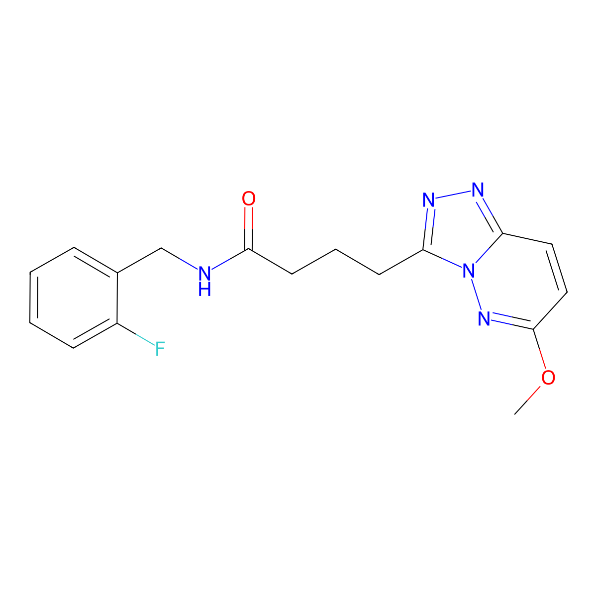 N-(2-fluorobenzyl)-4-(6-methoxy[1,2,4]triazolo[4,3-b]pyridazin-3-yl)butanamide molecular structure, CAS 1374546-22-1