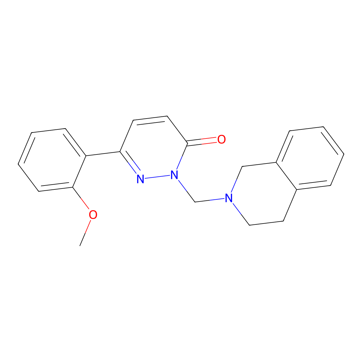 2-(3,4-dihydroisoquinolin-2(1H)-ylmethyl)-6-(2-methoxyphenyl)pyridazin-3(2H)-one molecular structure, CAS 1374546-31-2