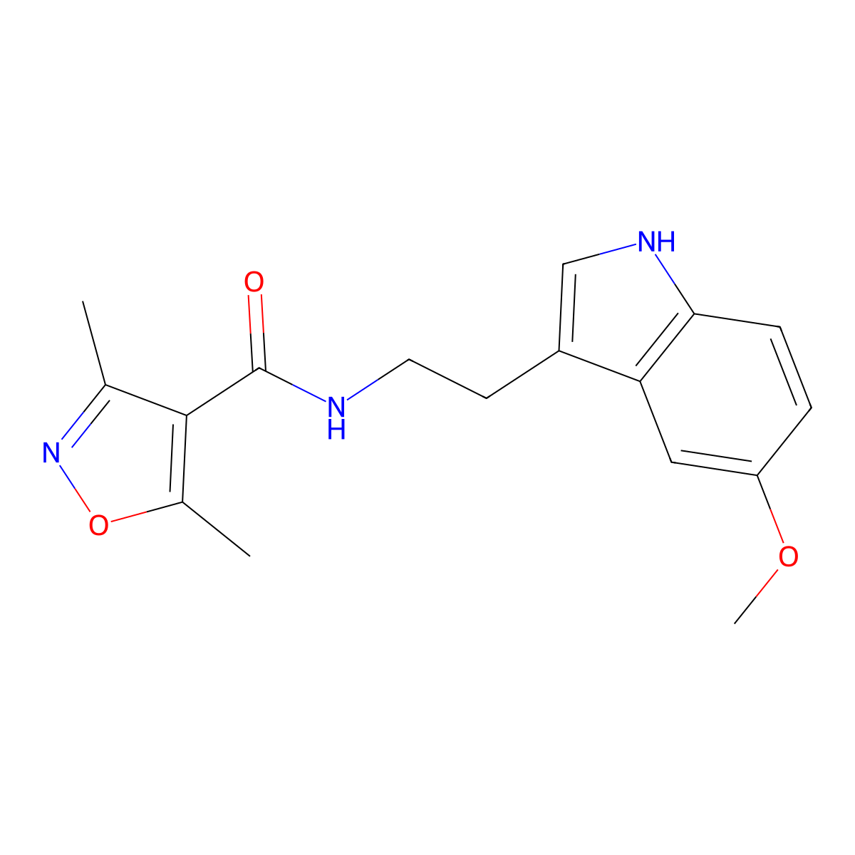 N-[2-(5-methoxy-1H-indol-3-yl)ethyl]-3,5-dimethyl-4-isoxazolecarboxamide molecular structure, CAS 1374546-53-8