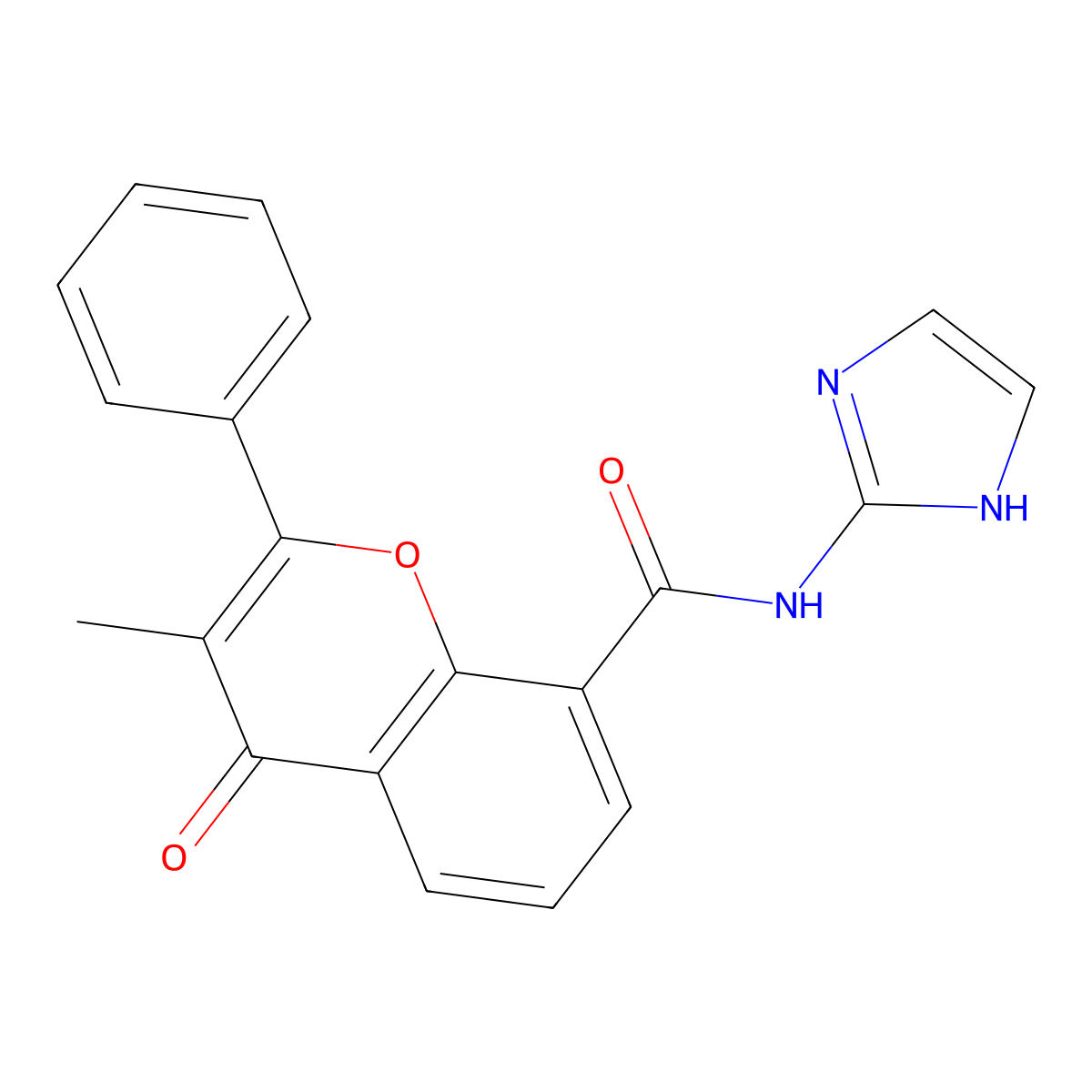 N-(1H-imidazol-2-yl)-3-methyl-4-oxo-2-phenyl-4H-chromene-8-carboxamide molecular structure, CAS 1374546-76-5