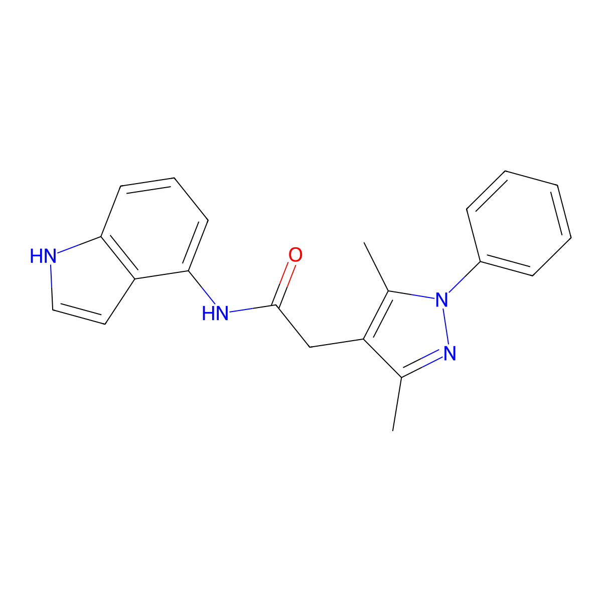 2-(3,5-dimethyl-1-phenyl-1H-pyrazol-4-yl)-N-(1H-indol-4-yl)acetamide molecular structure, CAS 1374546-81-2