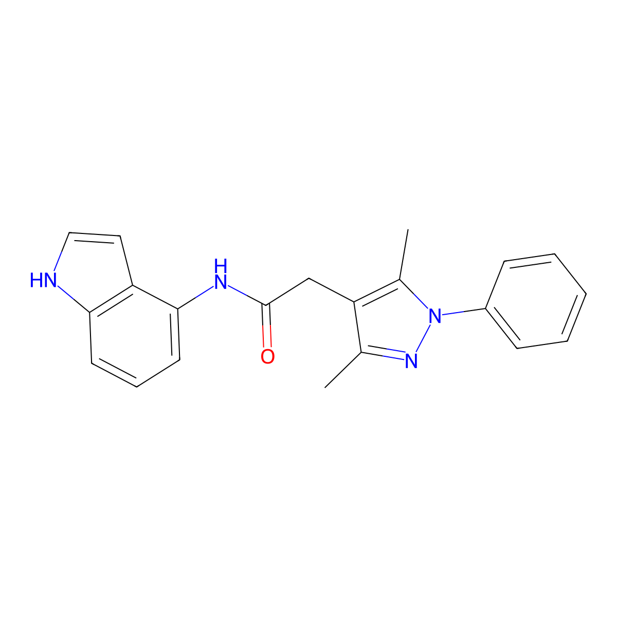2-(3,5-dimethyl-1-phenyl-1H-pyrazol-4-yl)-N-(1H-indol-4-yl)acetamide molecular structure, CAS 1374546-81-2