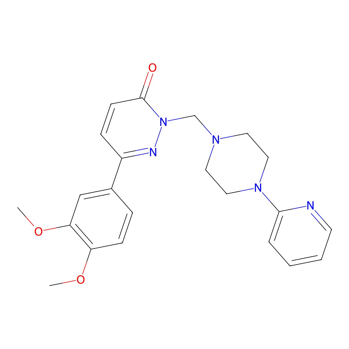 6-(3,4-dimethoxyphenyl)-2-{[4-(pyridin-2-yl)piperazin-1-yl]methyl}pyridazin-3(2H)-one molecular structure, CAS 1374546-89-0