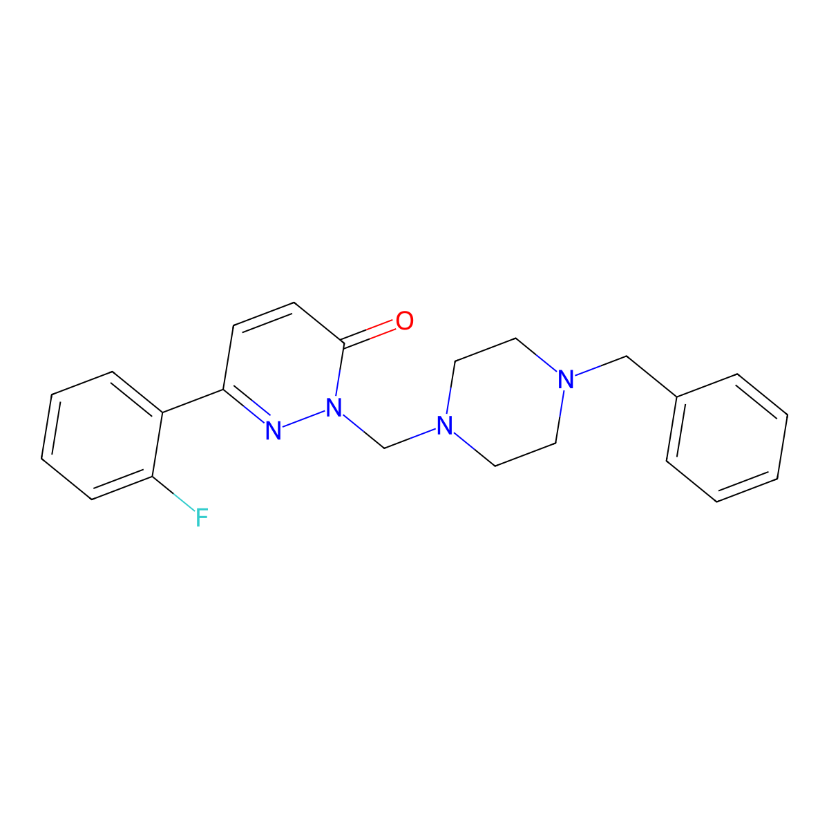 2-[(4-benzylpiperazin-1-yl)methyl]-6-(2-fluorophenyl)pyridazin-3(2H)-one molecular structure, CAS 1374546-95-8