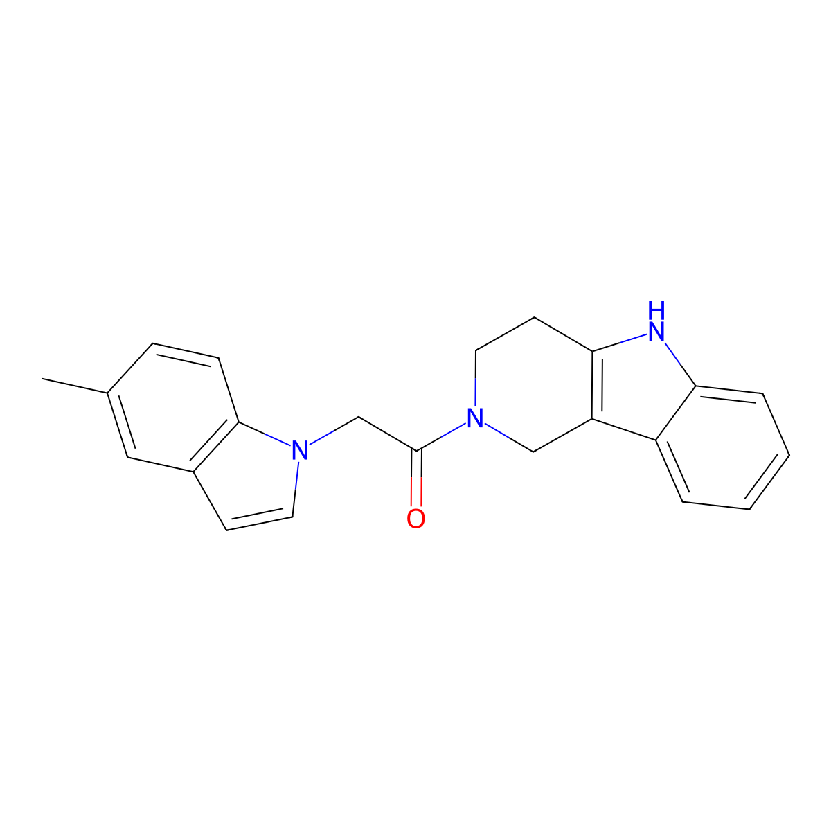 2-(5-methyl-1H-indol-1-yl)-1-(1,3,4,5-tetrahydro-2H-pyrido[4,3-b]indol-2-yl)ethanone molecular structure, CAS 1374547-10-0